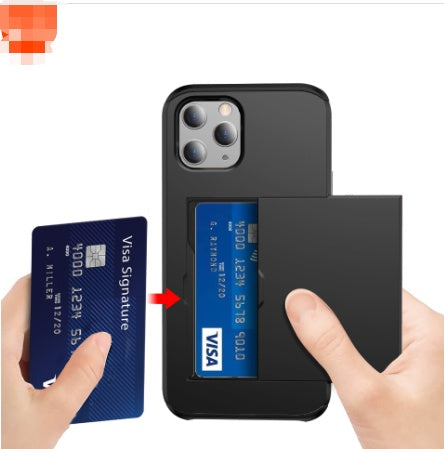 Etui na telefon z suwakiem i schowkiem na karty – kompatybilne z iPhone 12, iPhone 11