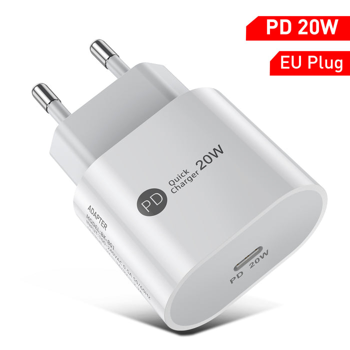 Ładowarka do telefonu PD 20W, interfejs Type-C, szybkie ładowanie 9V-2.2A, głowica ładująca 20W