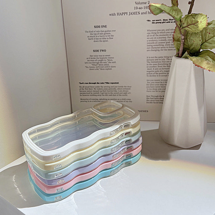 Etui na telefon z falistą krawędzią, jednokolorowe, proste, w kolorze pastelowym